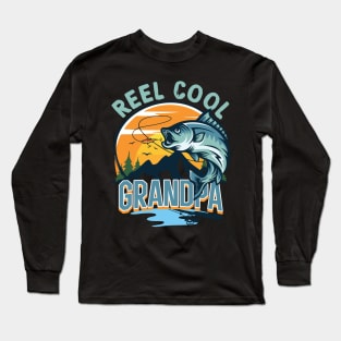 Fishing Reel Cool Grandpa Gift For Men Fathers Day Long Sleeve T-Shirt